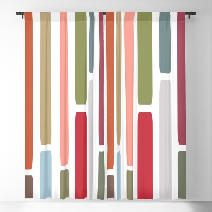 Mid Century Modern Stripes Blackout Curtain