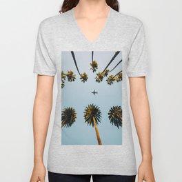 Palms and plane V Neck T Shirt