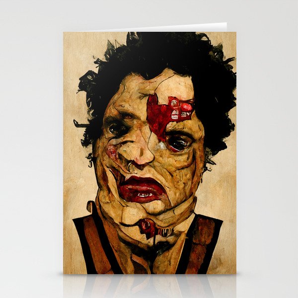 Leather face (AI generated) Stationery Cards