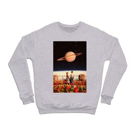 Lovers In Space - Romantic Sci-Fi Retro-Futurism Design Crewneck Sweatshirt