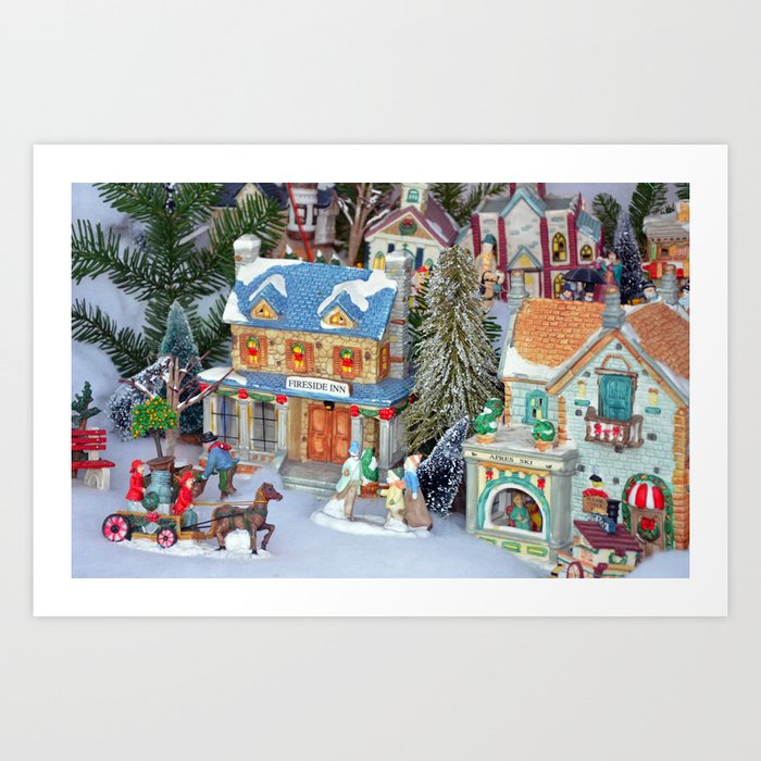 Miniature Christmas Village Art Print By Perldesign Society6