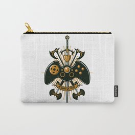 In Game We Trust Carry-All Pouch | Weapon, Games, Vintage, Knight, Ink, Videogames, Sword, Craft, Graphicdesign, Gamer 