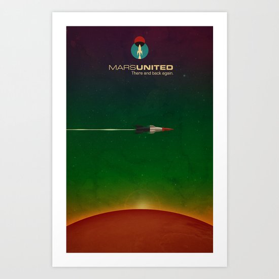 Mars United In Flight Art Print