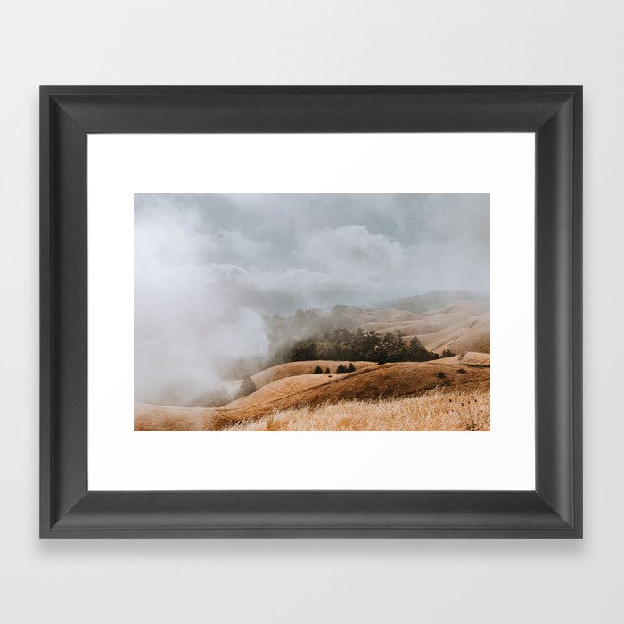 Fog and Clouds on Mount Tamalpais Framed Art Print