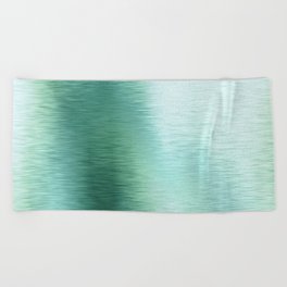 Light Green Brushed Metal Texture Beach Towel