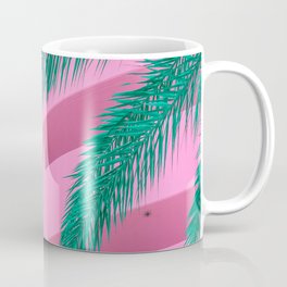 Pink Parking Garage with Green Palm Tree Coffee Mug