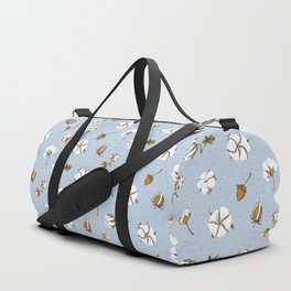 Fallen Cotton Bolls in Blue-Fog Duffle Bag