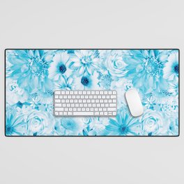 manganese blue hue floral bouquet aesthetic array Desk Mat
