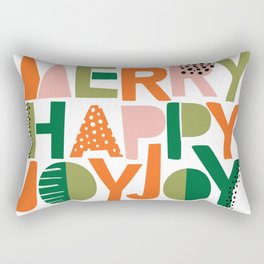 Merry Happy Joy Joy Rectangular Pillow