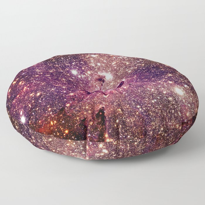 Galaxy : Eagle Nebula Mauve Burgundy Purple Gold Floor Pillow