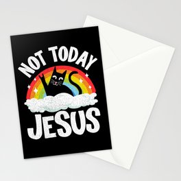 Not Today Jesus Funny Heavy Metal Stationery Cards