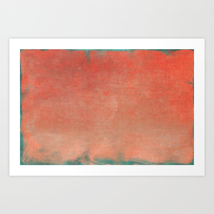 Minimal Abstract Orange Colorfield Painting 02 Art Print By
