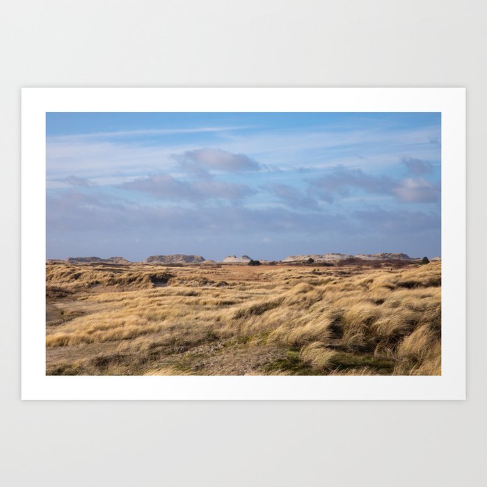 Grass and Dunes under a Blue and Lila Sky | Island of Terschelling Art Print