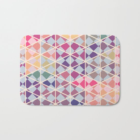 Purple mosaic pattern Bath Mat