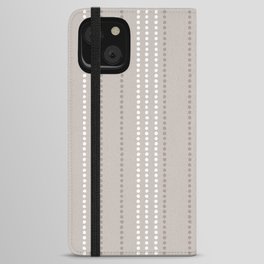 Ethnic Spotted Stripes in Beige Stone  iPhone Wallet Case