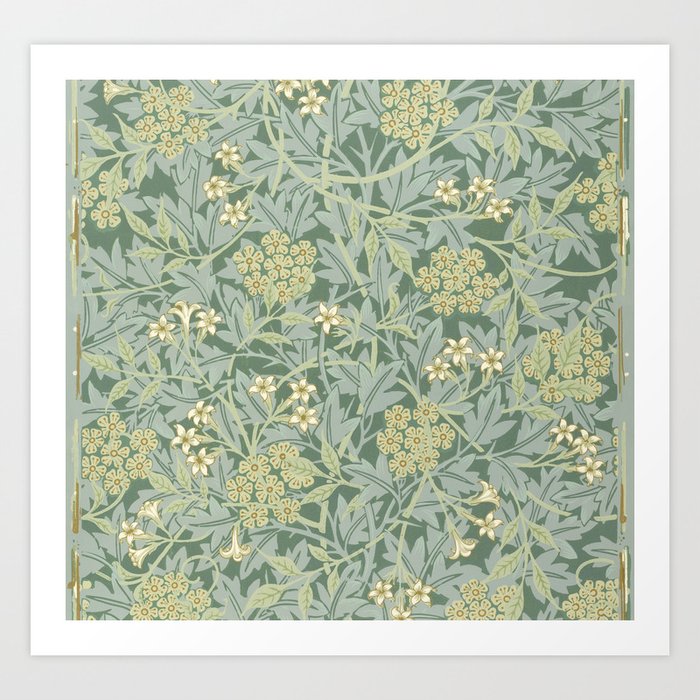 William Morris's (1834-1896) Jasmine famous pattern jasmine flower Sticker Art Print