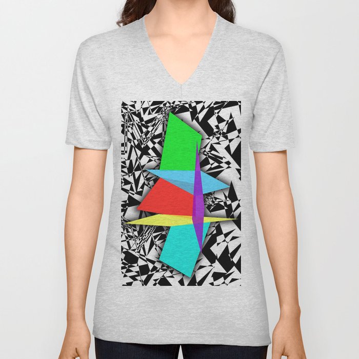 Color Sculpture V Neck T Shirt