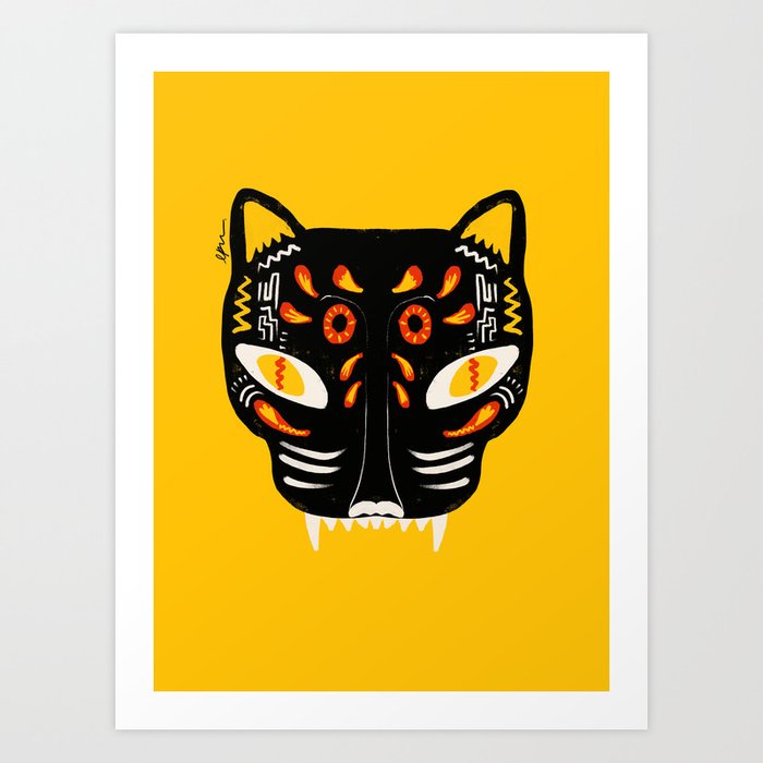 fox Mask Tribes Art Print