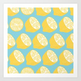 Lemon pattern 13 Art Print