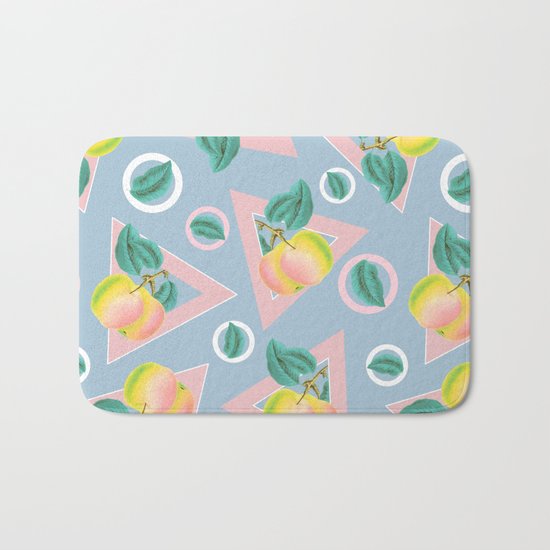 Geometric and Apple Pattern Bath Mat
