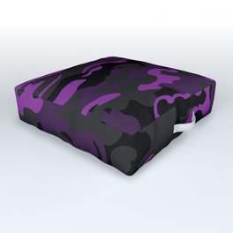 Camo Style - Black Purple Camouflage Outdoor Floor Cushion