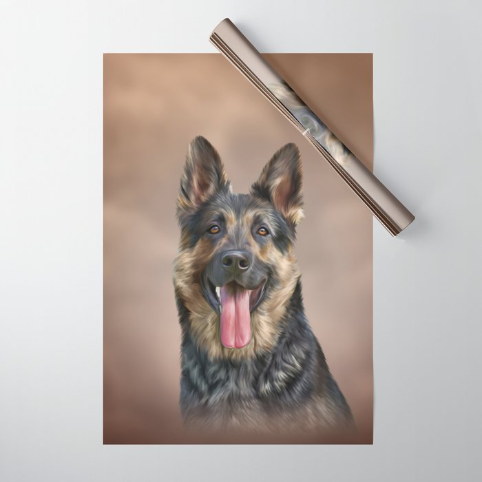 German Shepherd Dog 4 Wrapping Paper By Bonidog