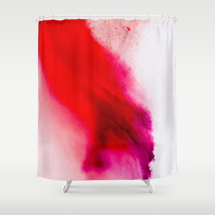 Slow Burn: simple abstract ink on paper in red, purple, and pink Shower Curtain