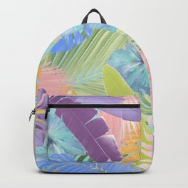 Pastel Summer Hibiscus Flower Jungle #2 #tropical #decor #art #society6 Backpack