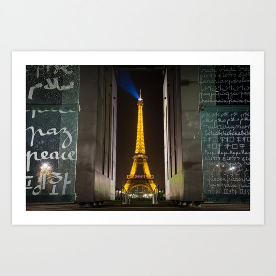 Peace Monument and Eiffel Tower Art Print