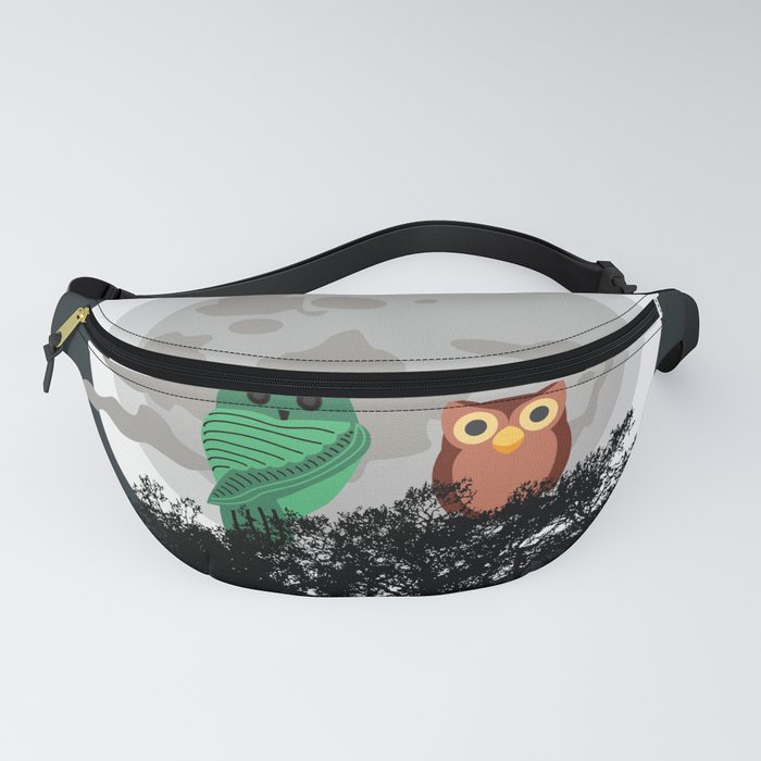 Two owls in full moon Fanny Pack