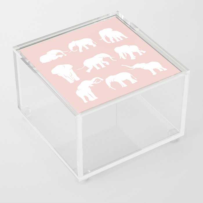 Rose elephant silhouette Acrylic Box