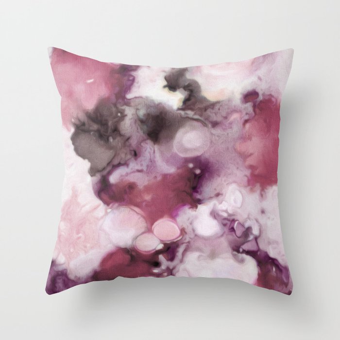Organic Abstract in shades of plum Throw Pillow