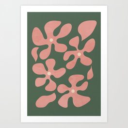 Trendy Art Botanical, Pink Green Art Print