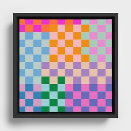 Checkerboard Collage Framed Canvas