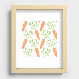 Watercolor carrot vegetable food texture art Recessed Framed Print