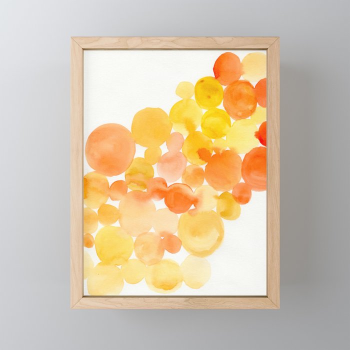 Orange Circles Framed Mini Art Print