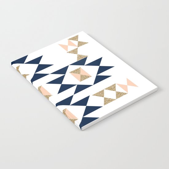 Jacs - Modern pattern design in aztec themed pattern navajo print textile cute trendy girl Notebook