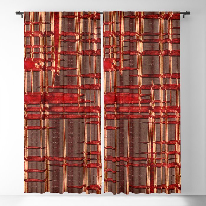 Red Bronze Metal Grunge Pattern Blackout Curtain