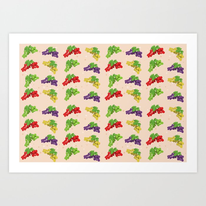 Grapes Pattern Art Print