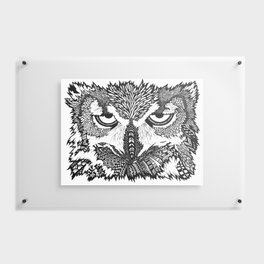 Disinterested Owl | Animal Zentangle Design | Hand-Drawn Owl Doodle | Unique Art Floating Acrylic Print