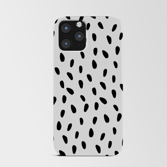 Black And White Dots Hand Painted  iPhone Card Case
