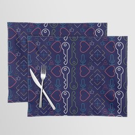 Icon Patterns - Keys & Hearts Placemat