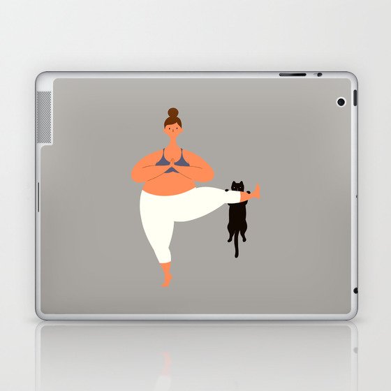 Yoga With Cat 06 Laptop & iPad Skin