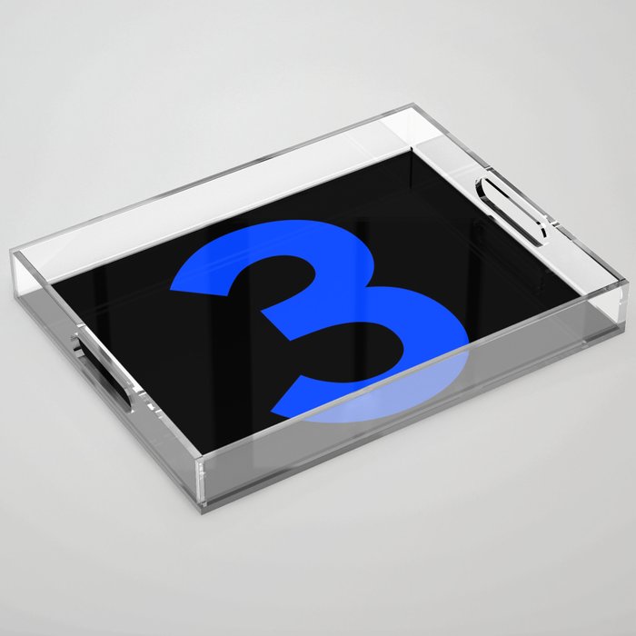 Number 3 (Blue & Black) Acrylic Tray