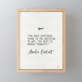 Amelia Earhart Growth Quotes Framed Mini Art Print