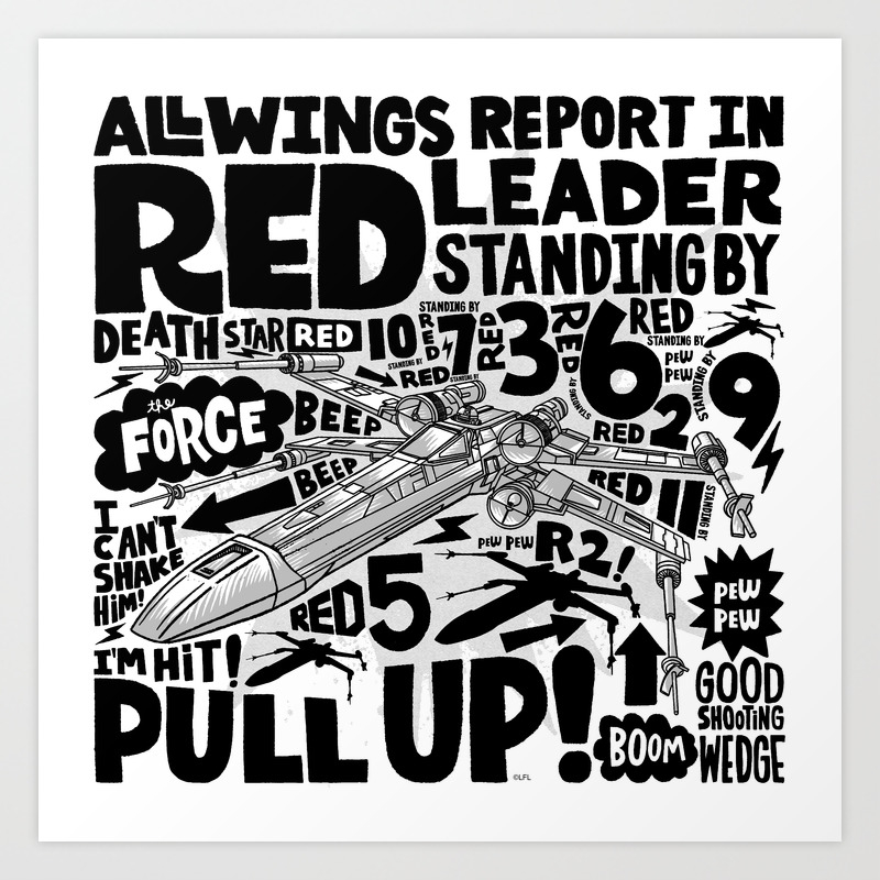 Red Leader Standing By - X-Wing" Matthew Taylor Wilson Art Print by Star | Society6
