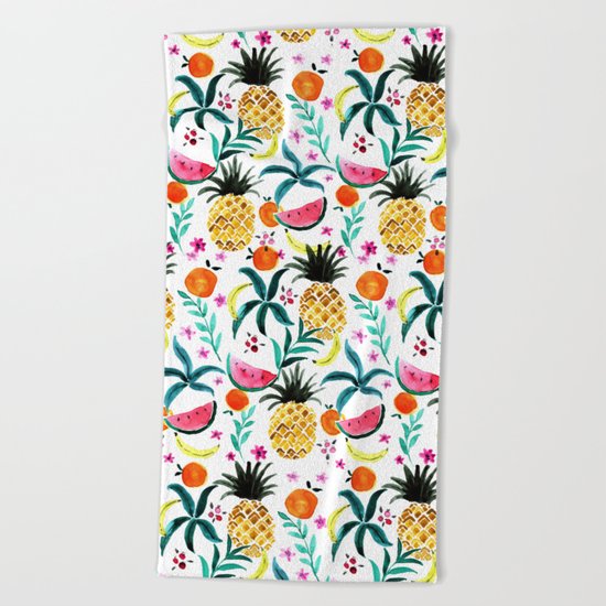 Tropical Fruits Beach Towel