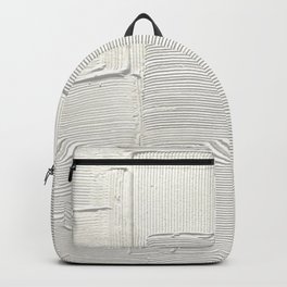 Relief [2]: an abstract, textured piece in white by Alyssa Hamilton Art Backpack