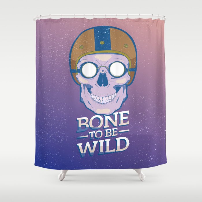 Skullture: Bone to be Wild Shower Curtain