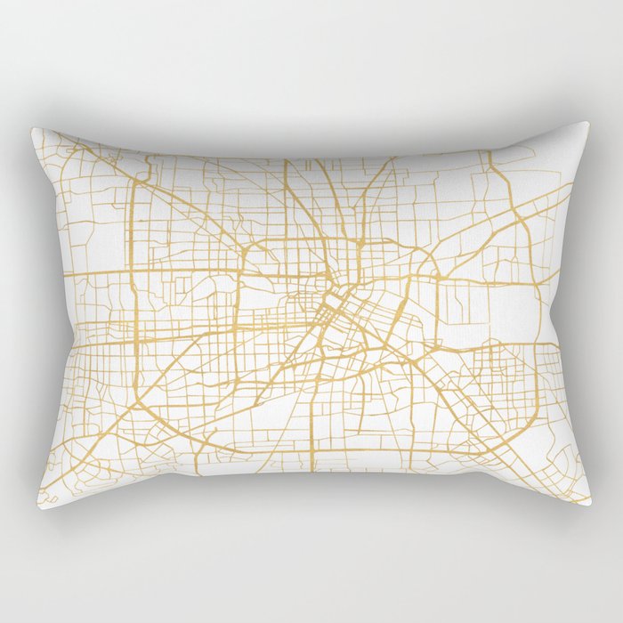 HOUSTON TEXAS CITY STREET MAP ART Rectangular Pillow